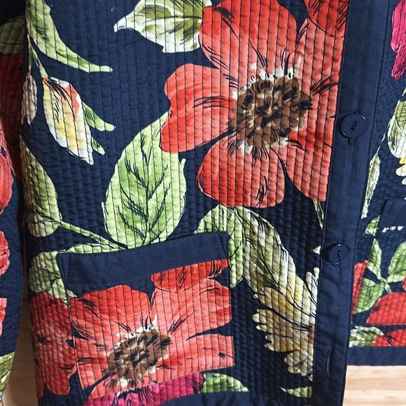 Alfred Dunner Floral Button-Up Light Jacket - Picture 3 of 5